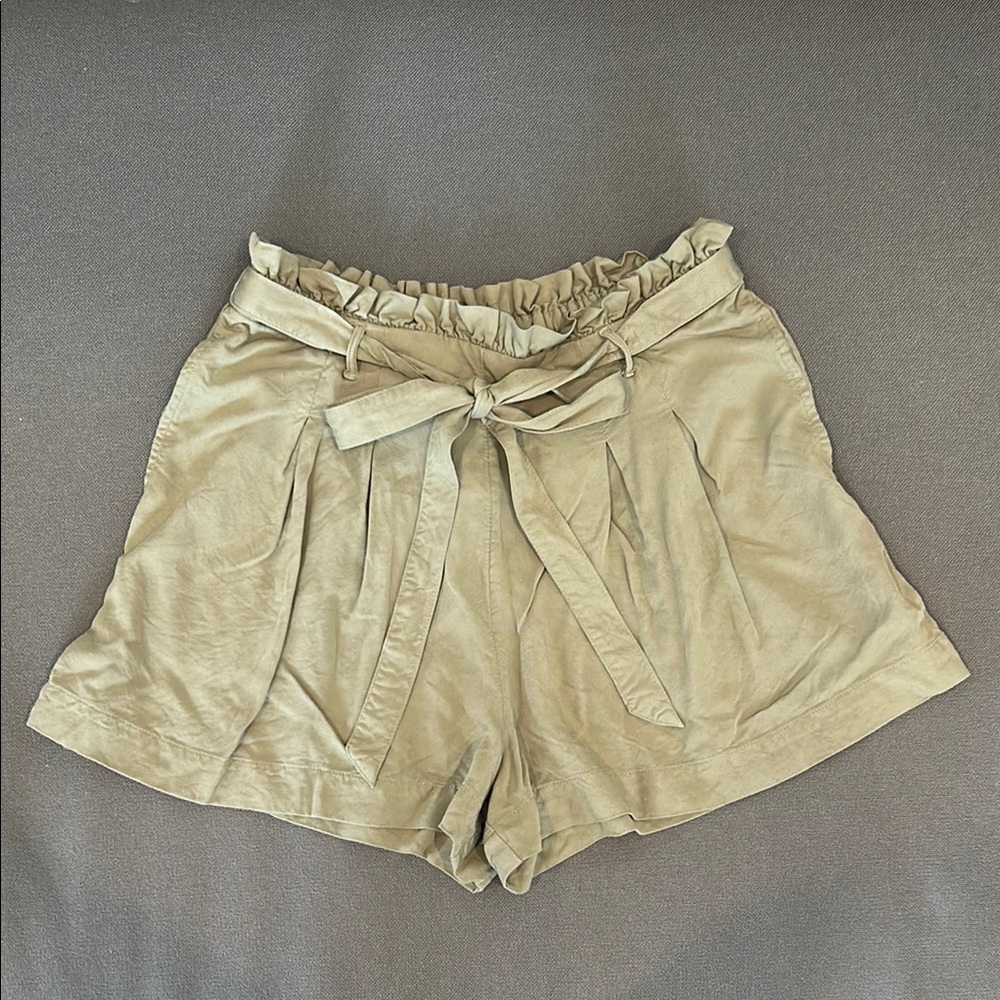 American Eagle Green Shorts with Tie Waist